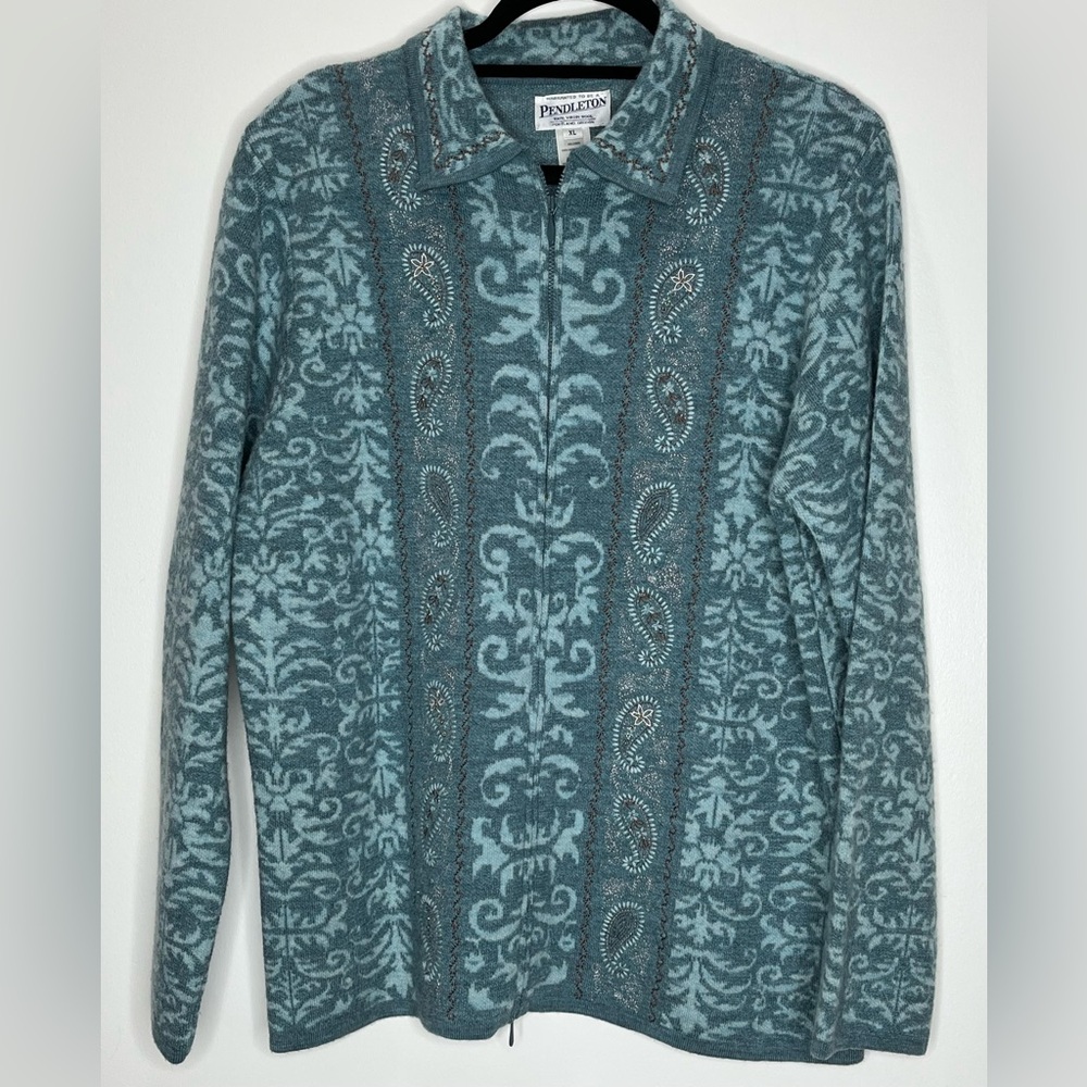 Pendleton Wool Aqua Sweater Jacket And Slacks Coo… - image 2